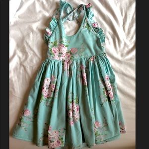 Girls Blue Floral Dress